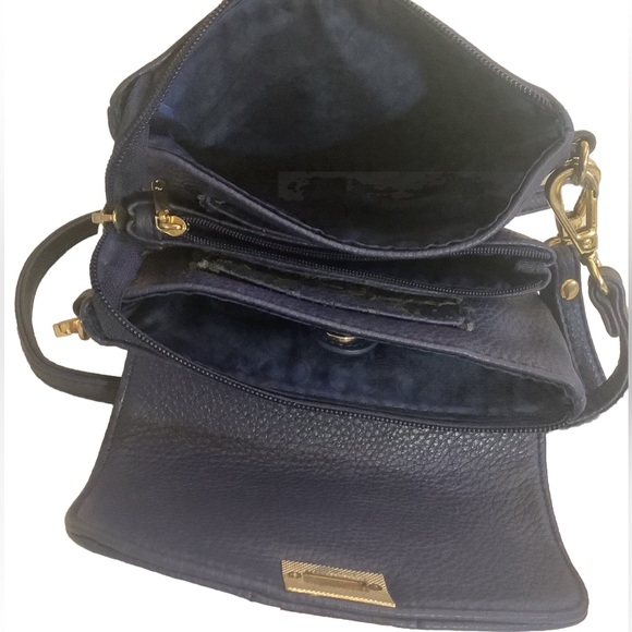 Charming Charlie shoulder Clutch Purse multipocket Faux Leather Blue 4.5” X 6.5” - Picture 5 of 13